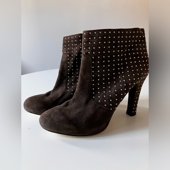Studded Suede Ankle Boots - Picture 1 of 6